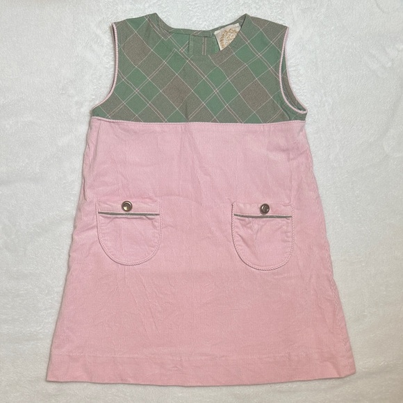 The Beaufort Bonnet Company Other - EUC The Beaufort Bonnet Co. pink & green plaid cord bottom jumper size 6